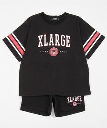 カレッジロゴ半袖Tシャツ＋ショートパンツセット