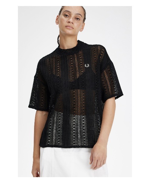 FRED PERRY カットソー フレッドペリー FRED PERRY/クロップド リンガー Tシャツ/G9163