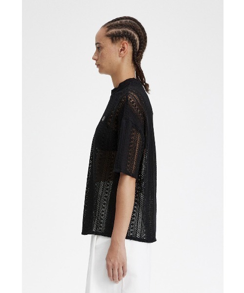 人気 フレッドペリー 2024 春夏 新作 Lace Top ハイネックトップ FRED PERRY（フレッドペリー）の「Lace Top（Tシャツ/カットソー