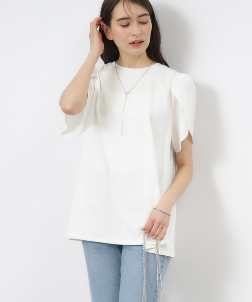 OPAQUE.CLIP（オペークドットクリップ）の「◆チューリップスリーブカットソー【洗濯機洗い可】（Tシャツ/カットソー・レディース・ホワイト/ブラック/ブルー/ベージュ・40/38/42/36）」の16枚目の写真