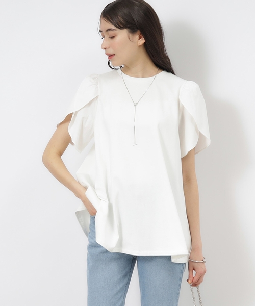 OPAQUE.CLIP（オペークドットクリップ）の「◆チューリップスリーブカットソー【洗濯機洗い可】（Tシャツ/カットソー・レディース・ホワイト/ブラック/ブルー/ベージュ・40/38/42/36）」の17枚目の写真