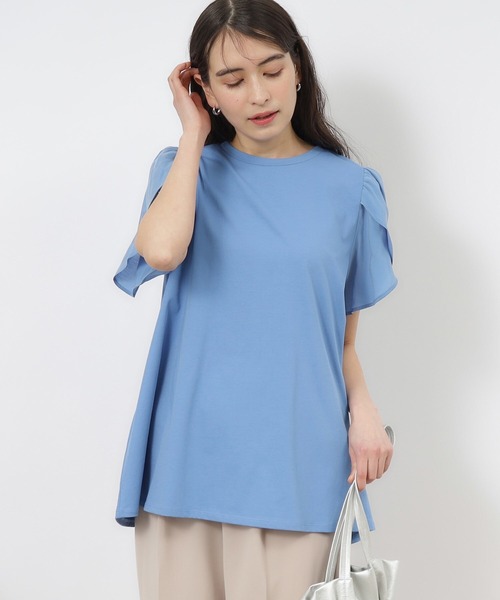 OPAQUE.CLIP(オペークドットクリップ)の「◆チューリップスリーブカットソー【洗濯機洗い可】(Tシャツ/カットソー・レディース・ホワイト/ブラック/ブルー/ベージュ・40/38/42/36)」の9枚目の写真