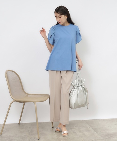 OPAQUE.CLIP(オペークドットクリップ)の「◆チューリップスリーブカットソー【洗濯機洗い可】(Tシャツ/カットソー・レディース・ホワイト/ブラック/ブルー/ベージュ・40/38/42/36)」の11枚目の写真