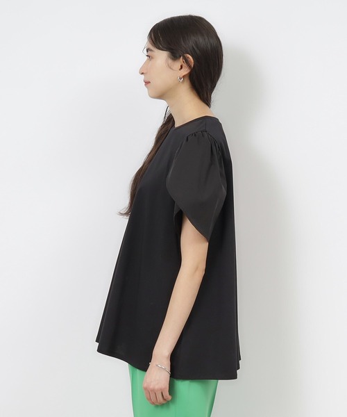 OPAQUE.CLIP(オペークドットクリップ)の「◆チューリップスリーブカットソー【洗濯機洗い可】(Tシャツ/カットソー・レディース・ホワイト/ブラック/ブルー/ベージュ・40/38/42/36)」の12枚目の写真