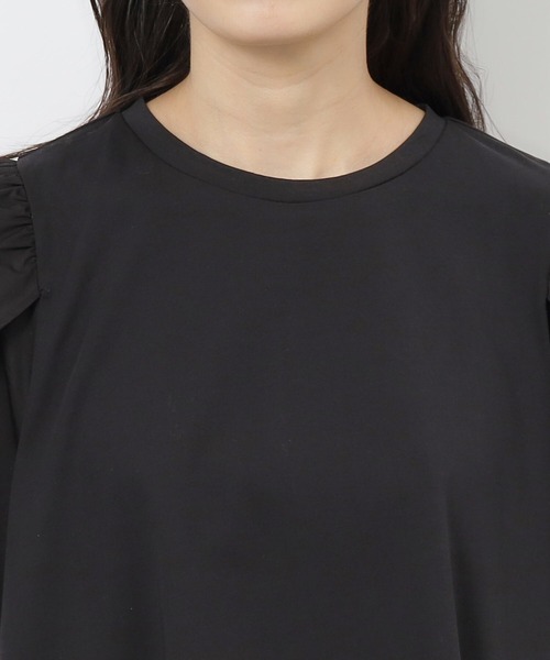 OPAQUE.CLIP(オペークドットクリップ)の「◆チューリップスリーブカットソー【洗濯機洗い可】(Tシャツ/カットソー・レディース・ホワイト/ブラック/ブルー/ベージュ・40/38/42/36)」の14枚目の写真