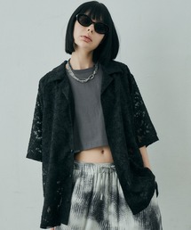 AIVER | AIVER　透かしジャガードS/Sワイドシャツ(シャツ/ブラウス)