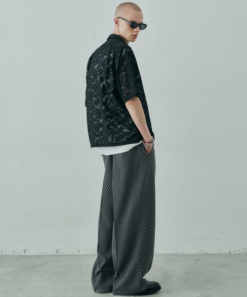 AIVER(アイバー)の「AIVER 透かしジャガードS/Sワイドシャツ(シャツ/ブラウス・メンズ・ブラック/ライトグレー/ネイビー・SMALL/MEDIUM/LARGE)」の19枚目の写真