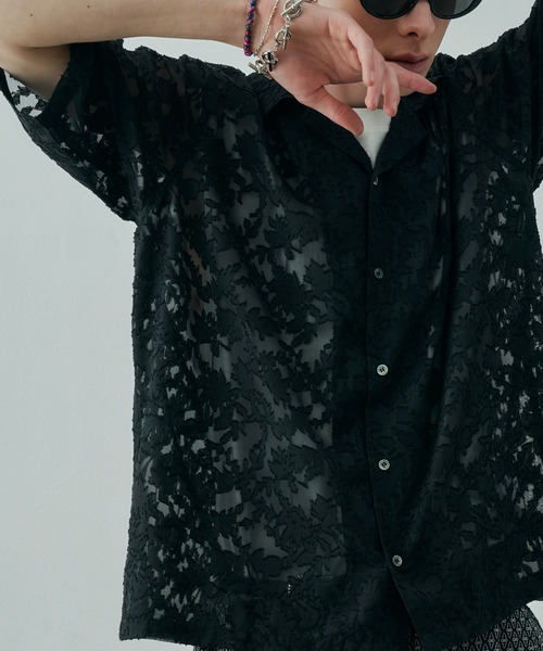 AIVER(アイバー)の「AIVER 透かしジャガードS/Sワイドシャツ(シャツ/ブラウス・メンズ・ブラック/ライトグレー/ネイビー・SMALL/MEDIUM/LARGE)」の15枚目の写真