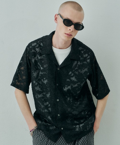 AIVER(アイバー)の「AIVER 透かしジャガードS/Sワイドシャツ(シャツ/ブラウス・メンズ・ブラック/ライトグレー/ネイビー・SMALL/MEDIUM/LARGE)」の11枚目の写真