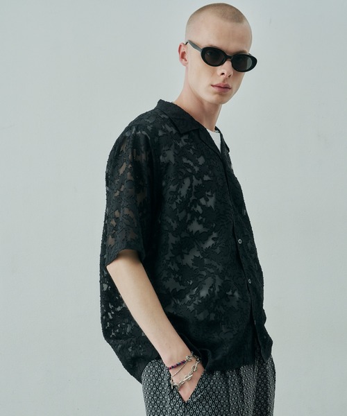 AIVER(アイバー)の「AIVER 透かしジャガードS/Sワイドシャツ(シャツ/ブラウス・メンズ・ブラック/ライトグレー/ネイビー・SMALL/MEDIUM/LARGE)」の13枚目の写真