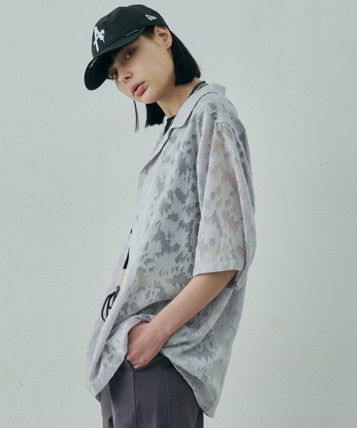 AIVER(アイバー)の「AIVER 透かしジャガードS/Sワイドシャツ(シャツ/ブラウス・メンズ・ブラック/ライトグレー/ネイビー・SMALL/MEDIUM/LARGE)」の21枚目の写真