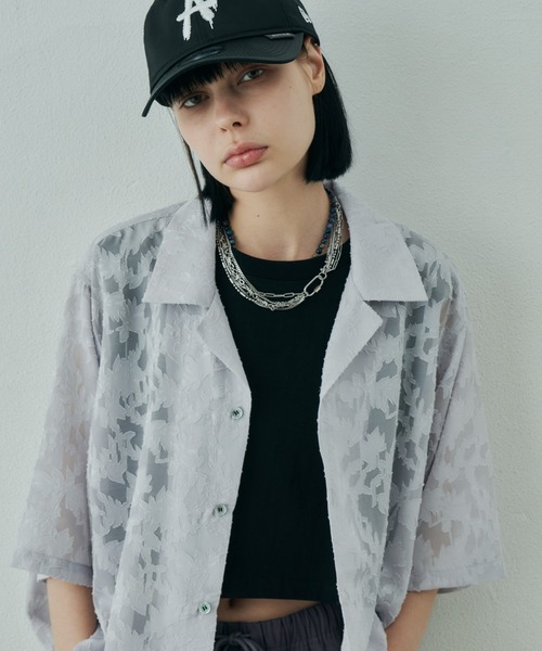 AIVER(アイバー)の「AIVER 透かしジャガードS/Sワイドシャツ(シャツ/ブラウス・メンズ・ブラック/ライトグレー/ネイビー・SMALL/MEDIUM/LARGE)」の22枚目の写真