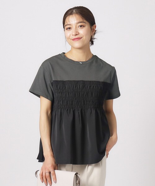 DRESKIP(ドレスキップ)の「◆インせず決まる ビスチェ風Tシャツ(Tシャツ/カットソー・レディース・ブラック系4/チャコール/ベージュ系その他7/カーキ系3・02/03/04)」の3枚目の写真