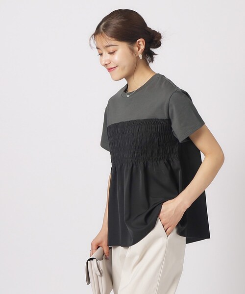 DRESKIP(ドレスキップ)の「◆インせず決まる ビスチェ風Tシャツ(Tシャツ/カットソー・レディース・ブラック系4/チャコール/ベージュ系その他7/カーキ系3・02/03/04)」の5枚目の写真