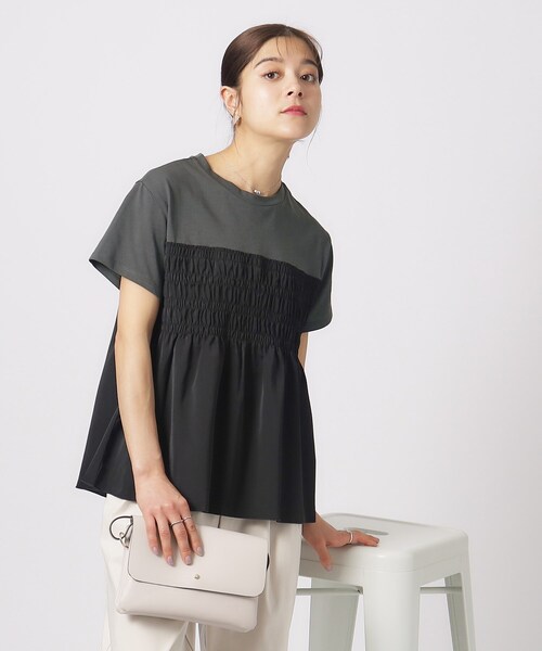 DRESKIP(ドレスキップ)の「◆インせず決まる ビスチェ風Tシャツ(Tシャツ/カットソー・レディース・ブラック系4/チャコール/ベージュ系その他7/カーキ系3・02/03/04)」の6枚目の写真