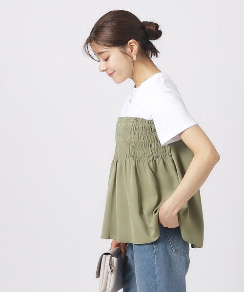 DRESKIP(ドレスキップ)の「◆インせず決まる ビスチェ風Tシャツ(Tシャツ/カットソー・レディース・ブラック系4/チャコール/ベージュ系その他7/カーキ系3・02/03/04)」の14枚目の写真