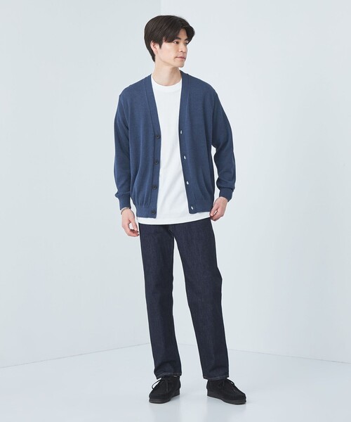 green label relaxing（グリーンレーベルリラクシング）の「ペーパー コットン麻 Vネック カーディガン -ウォッシャブル-（カーディガン/ボレロ・メンズ・ネイビー/ベージュ/ライム・S/M/XL/L）」の7枚目の写真