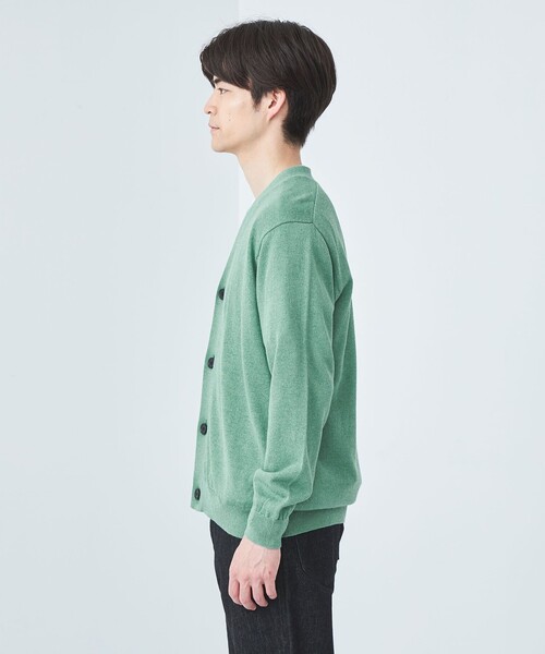 green label relaxing（グリーンレーベルリラクシング）の「ペーパー コットン麻 Vネック カーディガン -ウォッシャブル-（カーディガン/ボレロ・メンズ・ネイビー/ベージュ/ライム・S/M/XL/L）」の9枚目の写真