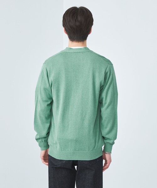 green label relaxing（グリーンレーベルリラクシング）の「ペーパー コットン麻 Vネック カーディガン -ウォッシャブル-（カーディガン/ボレロ・メンズ・ネイビー/ベージュ/ライム・S/M/XL/L）」の10枚目の写真