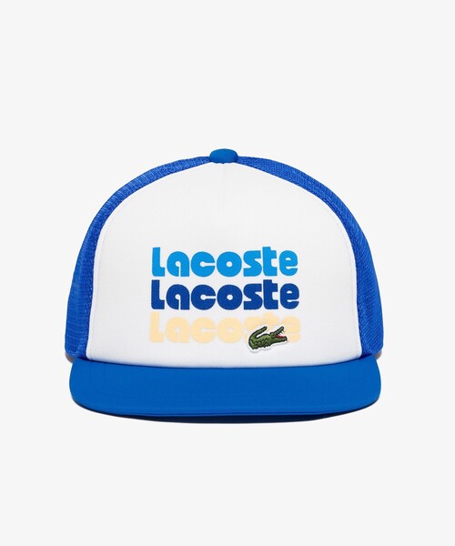 LACOSTE(ラコステ)の「リピートロゴメッシュキャップ(キャップ・メンズ・ブラック/ロイヤルブルー・58cm)」の6枚目の写真