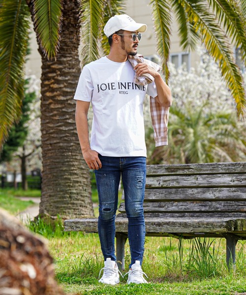 RTEG ブラック 七分袖カットソー Small a mon gout/Vネック7分袖カットソー -中肉厚のフライス生地を