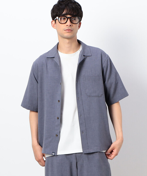 COMME　CA COMMUNE（コムサコミューン）の「ウィンドペン柄 オープンカラーシャツ（シャツ/ブラウス・メンズ・ネイビー/ブルーグレー・LARGE/MEDIUM）」の2枚目の写真