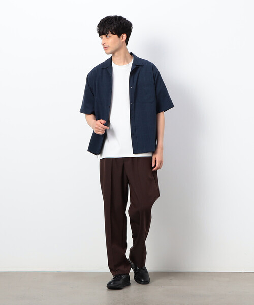 COMME　CA COMMUNE（コムサコミューン）の「ウィンドペン柄 オープンカラーシャツ（シャツ/ブラウス・メンズ・ネイビー/ブルーグレー・LARGE/MEDIUM）」の3枚目の写真