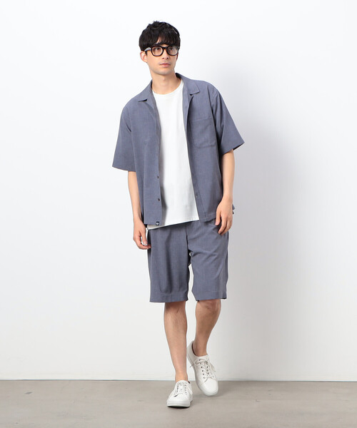 COMME　CA COMMUNE（コムサコミューン）の「ウィンドペン柄 オープンカラーシャツ（シャツ/ブラウス・メンズ・ネイビー/ブルーグレー・LARGE/MEDIUM）」の5枚目の写真