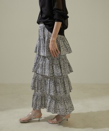 SALON adam et rope' | [24SS]LIBERTY（リバティ）プリントティアードスカート【洗える】(スカート)