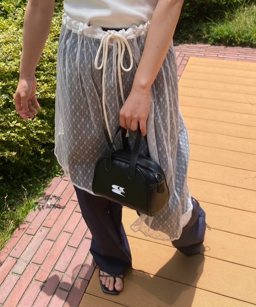 mebole(メボレ)の「diagonal design レイヤードスカート(スカート・レディース・ブラック/ホワイト・FREE)」の18枚目の写真
