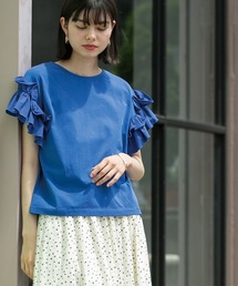 OPAQUE.CLIP | フリルドッキングスリーブカットソー【洗濯機洗い可】(Tシャツ/カットソー)