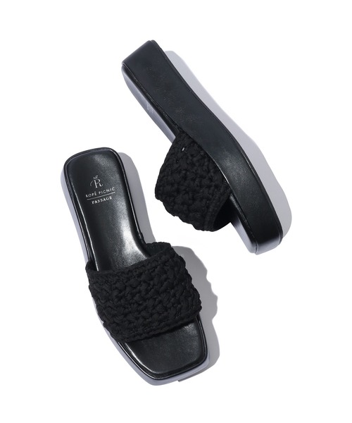ROPE' PICNIC（ロペピクニック）の「マクラメプラットフォームサンダル（サンダル・レディース・ブラック/グリーン系その他・23.0cm/24.0cm）」の5枚目の写真