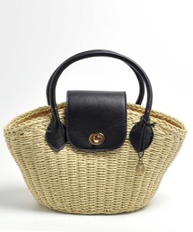 CLEDRAN | 【本革 ハンドル】CL3657 PAPER FLAP TOTE 丸手 ペーパー カゴバッグ(トートバッグ)