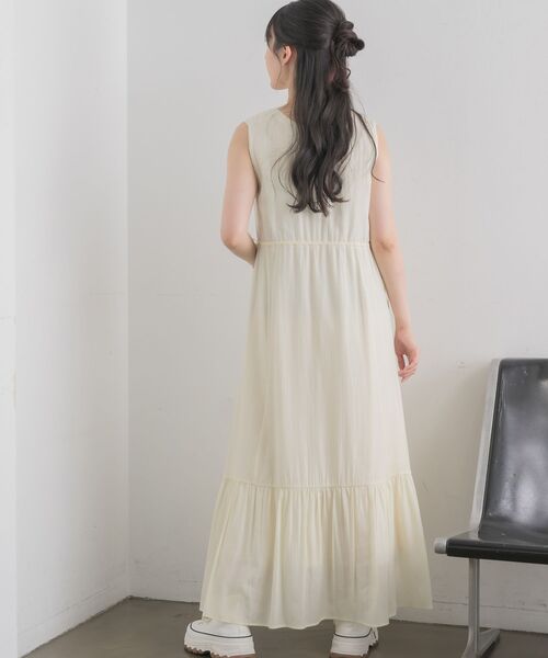 RETRO GIRL（レトロガール）の「ウエストシャーリングノースリOP（ワンピース・レディース・グリーン/オフホワイト/ブラック・FREE）」の7枚目の写真