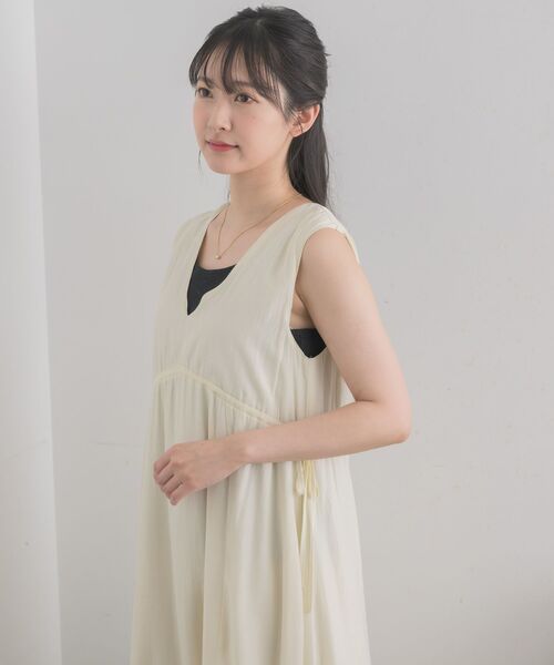 RETRO GIRL（レトロガール）の「ウエストシャーリングノースリOP（ワンピース・レディース・グリーン/オフホワイト/ブラック・FREE）」の10枚目の写真