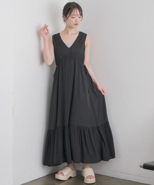 RETRO GIRL（レトロガール）の「ウエストシャーリングノースリOP（ワンピース・レディース・グリーン/オフホワイト/ブラック・FREE）」の12枚目の写真