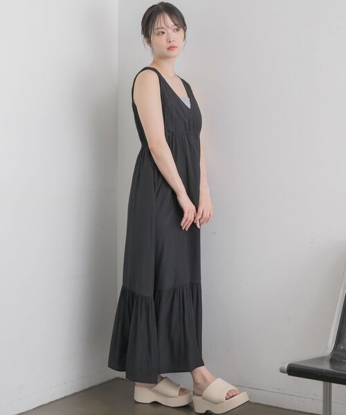 RETRO GIRL（レトロガール）の「ウエストシャーリングノースリOP（ワンピース・レディース・グリーン/オフホワイト/ブラック・FREE）」の13枚目の写真