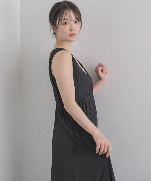 RETRO GIRL（レトロガール）の「ウエストシャーリングノースリOP（ワンピース・レディース・グリーン/オフホワイト/ブラック・FREE）」の17枚目の写真