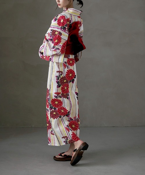 浴衣セット レディース 大人浴衣ブランド 綿仕立て上がり 浴衣＋帯つき2点