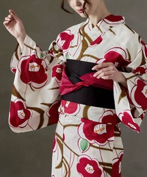 asaka | 浴衣セット レディース 大人浴衣ブランド 綿仕立て上がり 浴衣＋帯つき2点(浴衣)