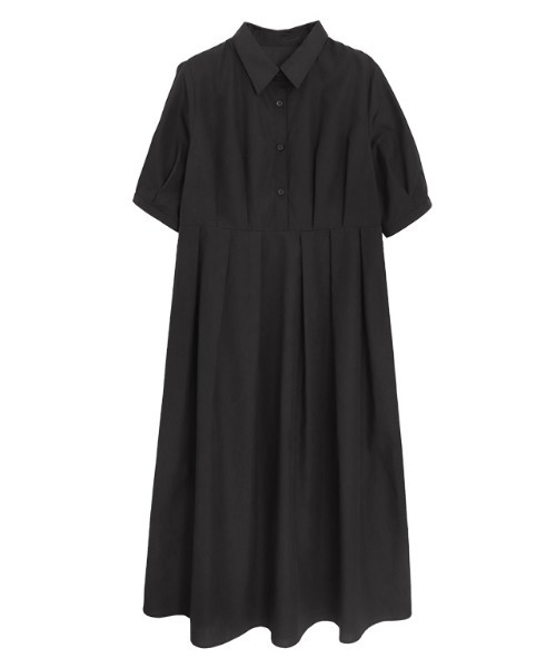Pierrot（ピエロ）の「パフスリーブシャツワンピース（シャツワンピース・レディース・ブラック/ネイビー・PM/M/L）」の9枚目の写真