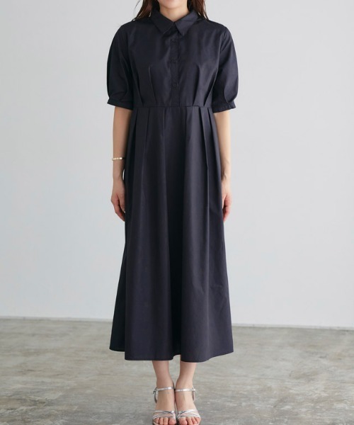 Pierrot（ピエロ）の「パフスリーブシャツワンピース（シャツワンピース・レディース・ブラック/ネイビー・PM/M/L）」の18枚目の写真