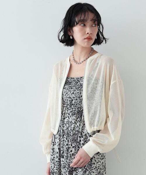 GALLEST(ギャレスト)の「◆メッシュブルゾン(ブルゾン・レディース・ホワイト/ブラック・38)」の1枚目の写真