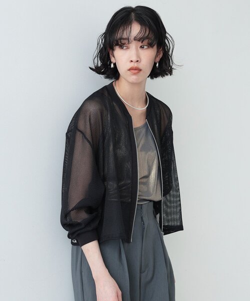 GALLEST(ギャレスト)の「◆メッシュブルゾン(ブルゾン・レディース・ホワイト/ブラック・38)」の2枚目の写真