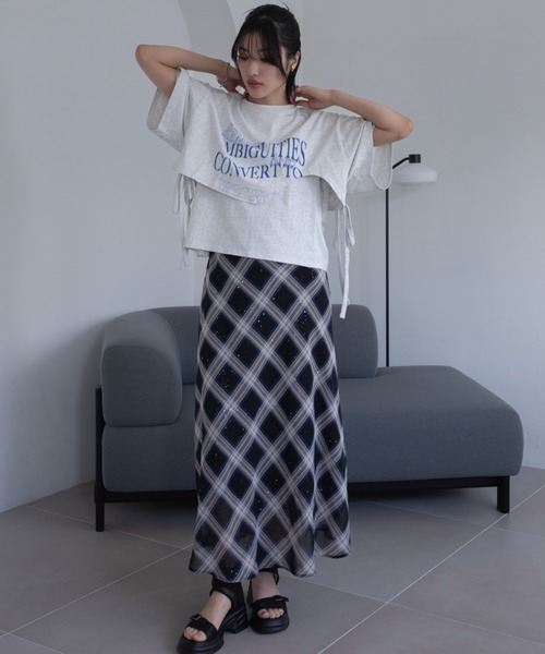 VACANCY(ヴァカンシー)の「レイヤードウェーブロゴトップス(Tシャツ/カットソー・レディース・ライトグレー/ブラック/ホワイト/ブルー・FREE)」の11枚目の写真