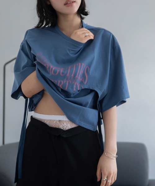 VACANCY(ヴァカンシー)の「レイヤードウェーブロゴトップス(Tシャツ/カットソー・レディース・ライトグレー/ブラック/ホワイト/ブルー・FREE)」の15枚目の写真