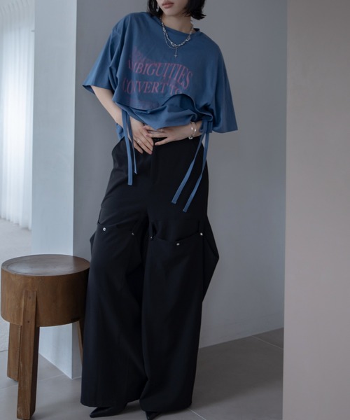 VACANCY(ヴァカンシー)の「レイヤードウェーブロゴトップス(Tシャツ/カットソー・レディース・ライトグレー/ブラック/ホワイト/ブルー・FREE)」の16枚目の写真