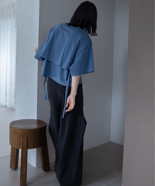 VACANCY(ヴァカンシー)の「レイヤードウェーブロゴトップス(Tシャツ/カットソー・レディース・ライトグレー/ブラック/ホワイト/ブルー・FREE)」の17枚目の写真