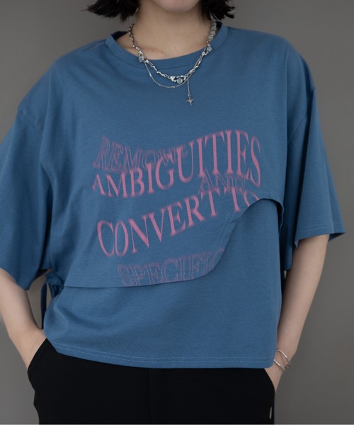 VACANCY(ヴァカンシー)の「レイヤードウェーブロゴトップス(Tシャツ/カットソー・レディース・ライトグレー/ブラック/ホワイト/ブルー・FREE)」の12枚目の写真