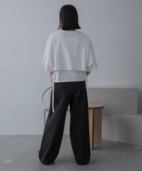 VACANCY(ヴァカンシー)の「レイヤードウェーブロゴトップス(Tシャツ/カットソー・レディース・ライトグレー/ブラック/ホワイト/ブルー・FREE)」の22枚目の写真